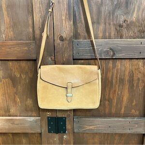 Fossil Tan Leather Crossbody Bag